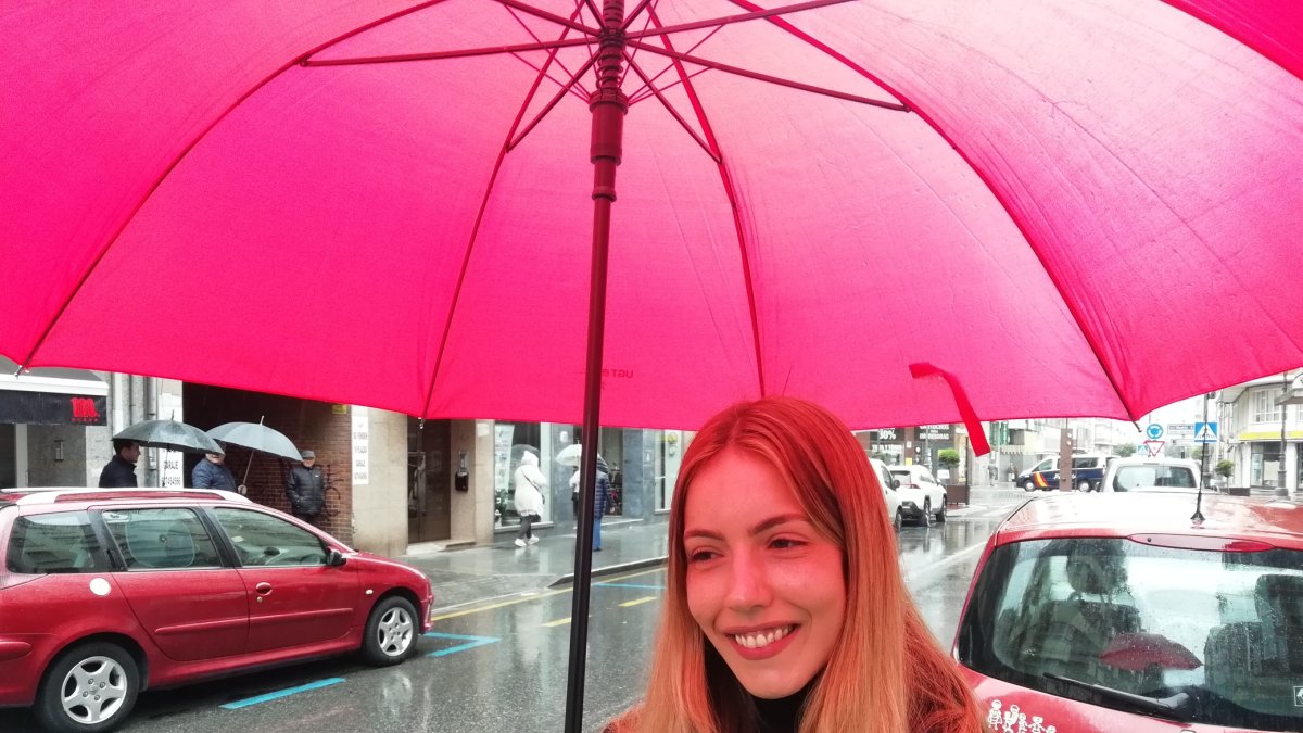 Claudia Alba, este miércoles, en la manifestación del 1 de Mayo de Ponferrada.