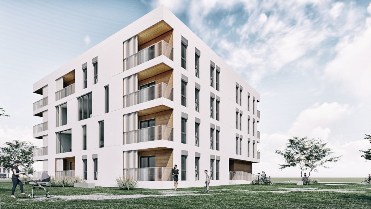 Recreación de los futuros pisos para alquiler juvenil en Ponferrada.