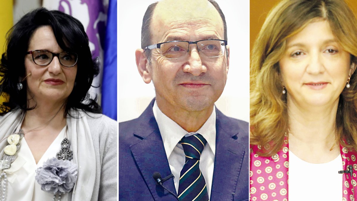 Los tres candidatos al rectorado de la ULE. DL