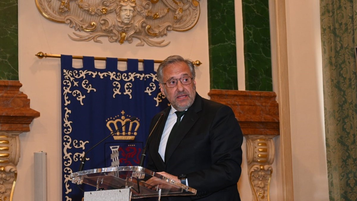 El presidente de las Cortes de Castilla y León, Carlos Pollán, en el acto oficial de apertura.