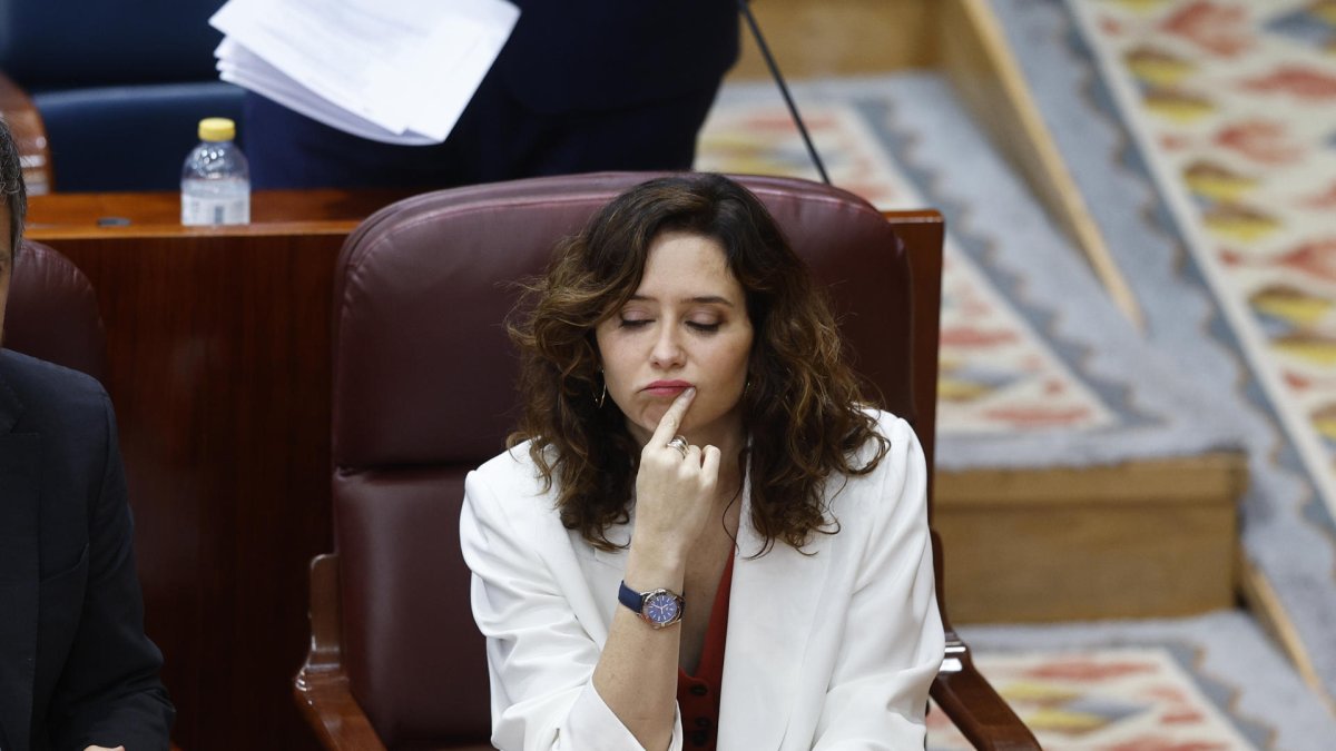 Imagen de archivo de la presidenta de la Comunidad de Madrid, Isabel Díaz Ayuso, en la Asamblea regional.EFE/ Rodrigo Jimenez