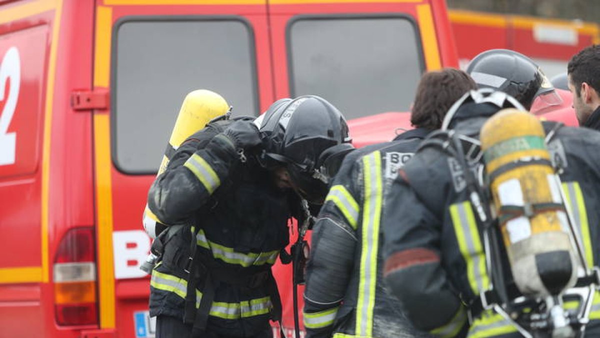 Imagen de archivo de los bomberos de Ponferrada en un simulacro