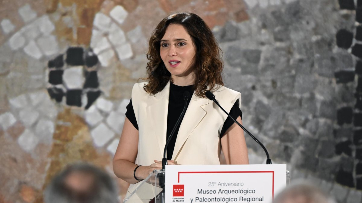 La presidenta de la Comunidad de Madrid, Isabel Díaz Ayuso, el pasado vienes en Alcalá de Henares. EFE/ Fernando Villar