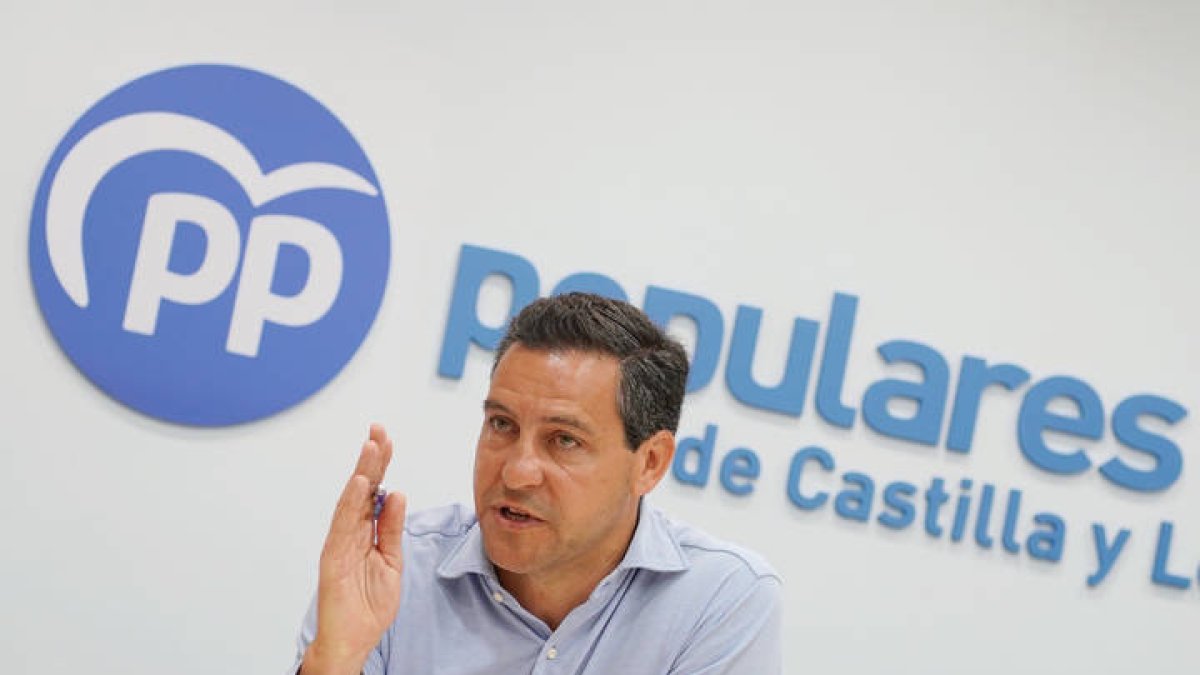 El portavoz del PP en las Cortes de Castilla y León y candidato al Parlamento Europeo, Raúl de la Hoz ayer.