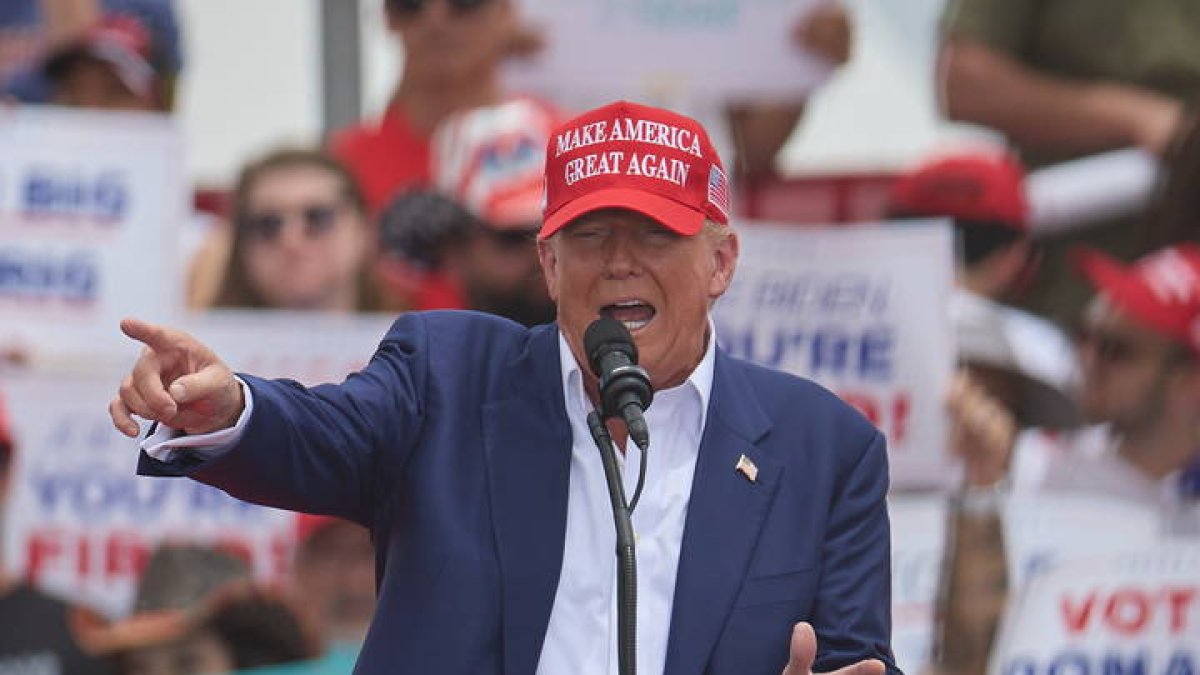 Donald Trump en un acto ayer en Las Vegas.