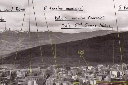 Ponferrada desde la montana de carbón, a mediados del siglo pasado.