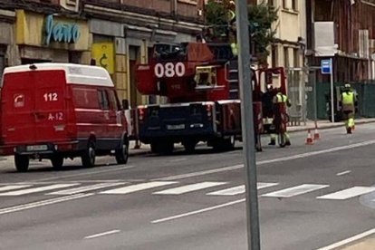 Actuación de los bomberos de León.