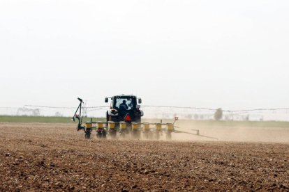 Un agricultor de tierra de campos