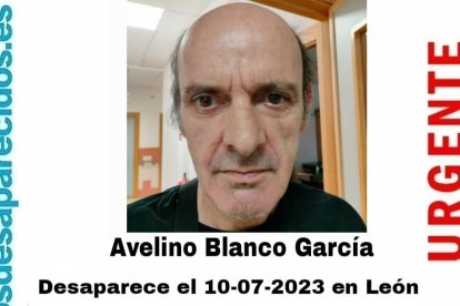 Cartel de SOS Desaparecidos con la foto de Avelino García. DL