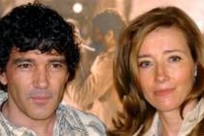 El actor español Antonio Banderas y la actriz británica Emma Thompson