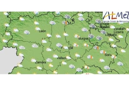 Previsión de la Aemet para este domingo. AEMET