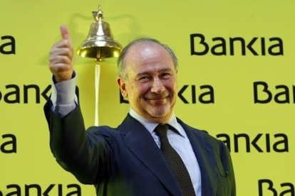 Rodrigo Rato en el acto de salida a bolsa de Bankia.