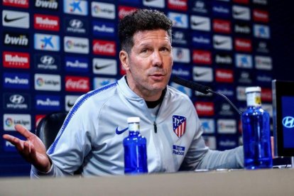 Diego Simeone en la rueda de prensa previa a la visita del Villarreal.