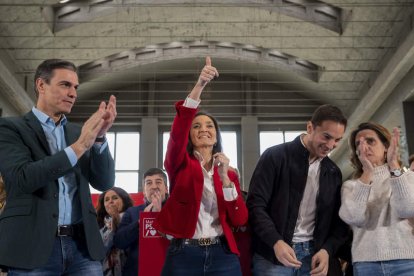 Pedro Sánchez en la presentación de Reyes Maroto como candidata a la Alcaldía de Madrid FERNANDO VILLAR