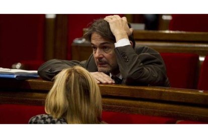 El secretario general de CDC y diputado Oriol Pujol, el pasado 13 de febrero, en el Parlament.