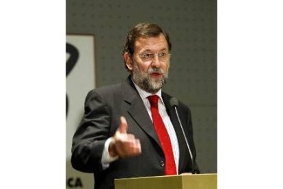 Mariano Rajoy, en una conferencia, ayer, en Pontevedra