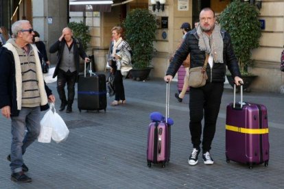 Turistas en Barcelona.