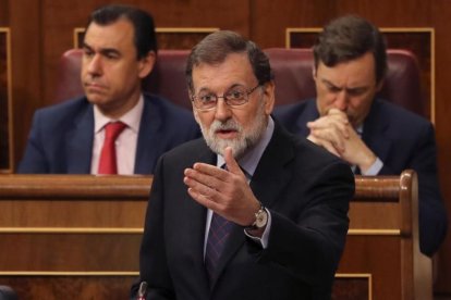 Mariano Rajoy, durante su intervención en la sesión de control al Ejecutivo, el miércoles pasado.