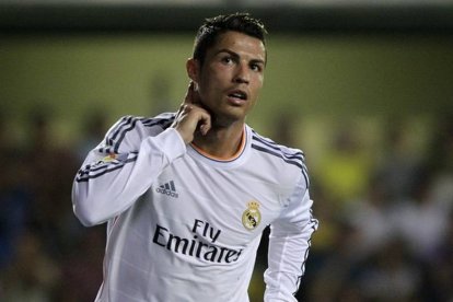 Cristiano Ronaldo celebrando el gol que marcó ayer al Villarreal.