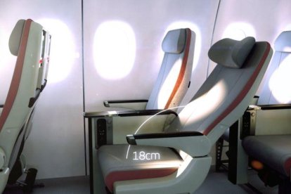 Imagen virtual de la nueva clase Turista Premium de Iberia.