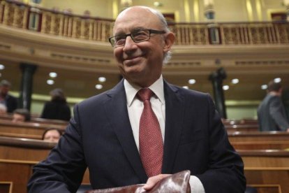 El ministro Cristobal Montoro, en el Congreso de los Diputados.