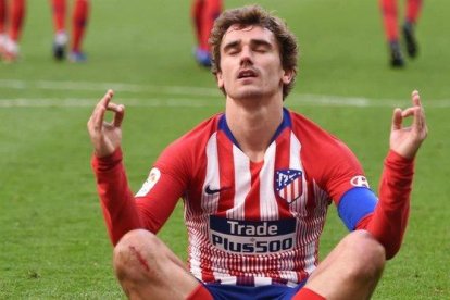 Griezmann, con la camiseta del Atlético.