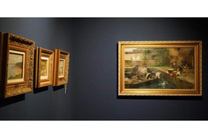 Cuatro de las obras de Sorolla que muestra la nueva exposición de Botines. J. NOTARIO