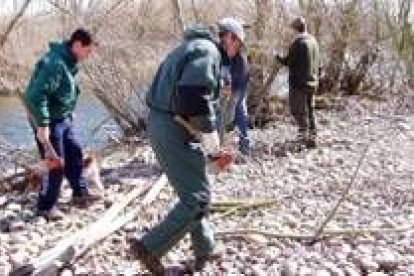 Las asociaciones de pescadores efectuando tareas de limpieza