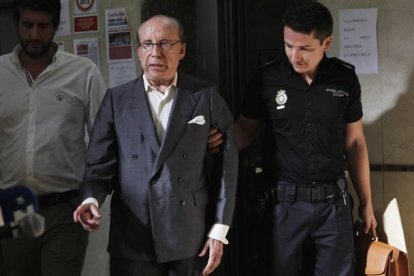 José María Ruiz-Mateos, en agosto del 2012, llegando a los juzgados de Palma para declarar.