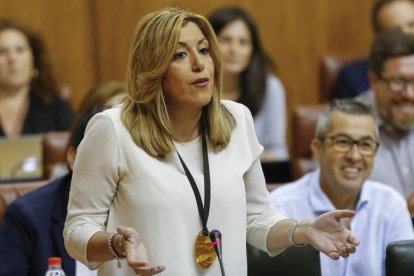 La presidenta de la Junta, Susana Díaz, en el Parlamento andaluz.