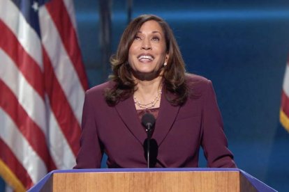 Kamala Harris, en la convención demócrata. DNCC