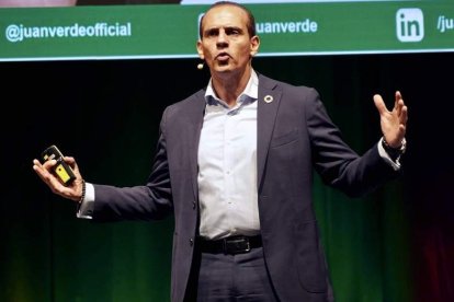 Juan Verde ayer en Valladolid, en la I Cumbre de Mediación. LETICIA PÉREZ