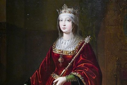 La reina Isabel la Católica con cetro y corona, óleo sobre lienzo, de Luis de Madrazo y Kuntz. DL