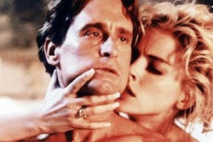 Sharon Stone, con Michael Douglas