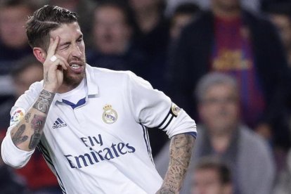 Sergio Ramos, en un partido del Madrid.