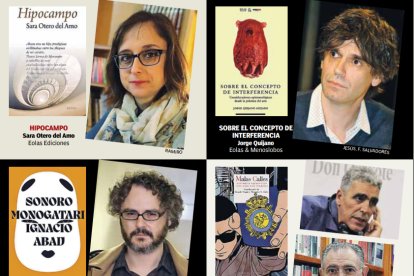 diversos autores con la portada de sus libros