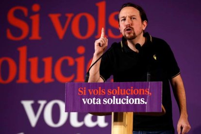 El líder de Podemos y vicepresidente del Gobierno durante las elecciones. TONI ALBIR