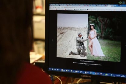 El fotomontaje de la pareja.