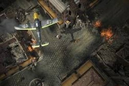 Imagen del videojuego que recrea un bombardeo aéreo