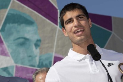 Carlos Alcaraz debuta hoy en Wimbledon. MARCIAL GUILLÉN