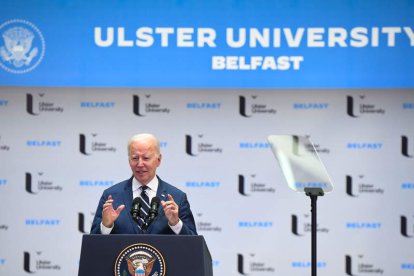 El presidente Joe Biden, ayer en Belfast. RADCLIFEE/EFE