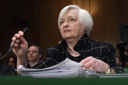 Janet Yellen, presidenta del Fed, en una comparecencia en el Senado.