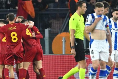 La Roma se impuso 2-0 a la Real en el partido de ida. ETTORE FERRARI