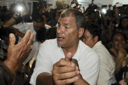 El expresidente ecuatoriano, Rafael Correa, el pasado febrero