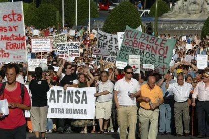 Manifestación de afectados de Afinsa y Fórum Filatélico, en Madrid, en el 2006.