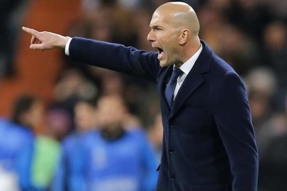 Zidane, durante el encuentro de Champions ante el Roma.