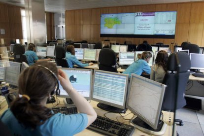 Sala de coordinación del servicio de emergencias 112.