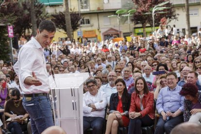 Sánchez durante el acto en el que participó en Gandía.