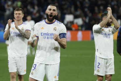 Benzema ha sido uno de los ‘culpables’ de que el Madrid haya llegado a las semifinales. JUANJO MARTÍN