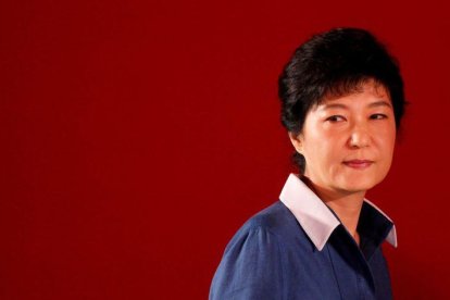 Park Geun-hye, durante un acto de su partido, Saenuri, en Goyang.